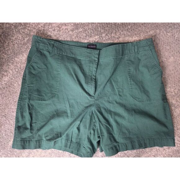Talbots Women Dark Green Cotton 7" Inch Inseam Shorts size 22W - Picture 1 of 6